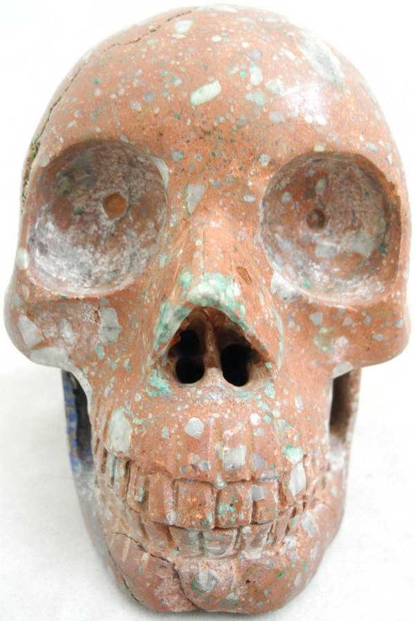 Raven's Brecciated Azurite Cuprite Malachite Crystal Skull