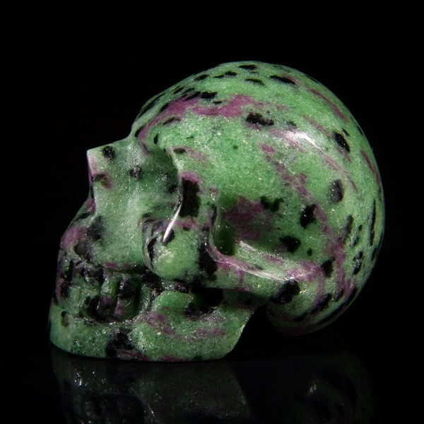 Tanzanian Ruby Zoisite Crystal Skull 1.75"