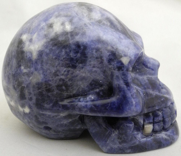 Raven's Carved Blue Sodalite Crystal Skull