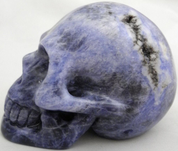 Raven's Carved Blue Sodalite Crystal Skull