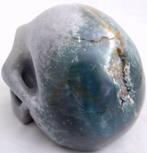 Raven's Carved Lemur Agate Crystal Skull