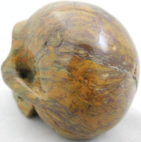 Raven's Hand Carved Kaleidoscope Jasper Crystal Skull