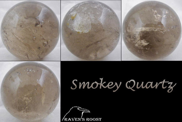 Raven's Smokey Quartz Crystal Ball Gemstone Sphere