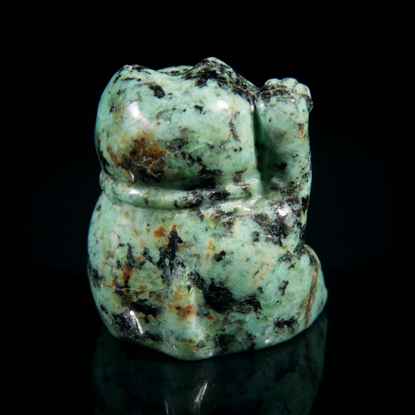 Turquoise Lucky Cat Carving Maneki Neko