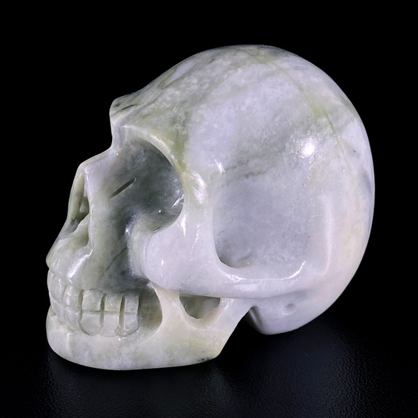 Raven's Carved Connemara Marble Crystal Skull Ireland