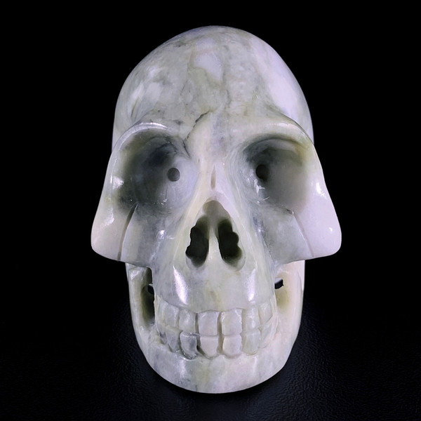 Raven's Carved Connemara Marble Crystal Skull Ireland