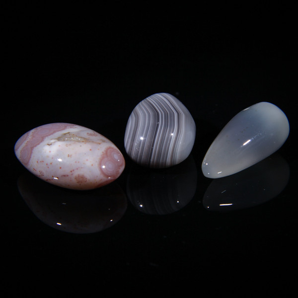 Botswana Agate Tumbled Medicine Stones 3 Pieces