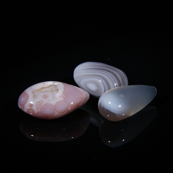 Botswana Agate Tumbled Medicine Stones 3 Pieces