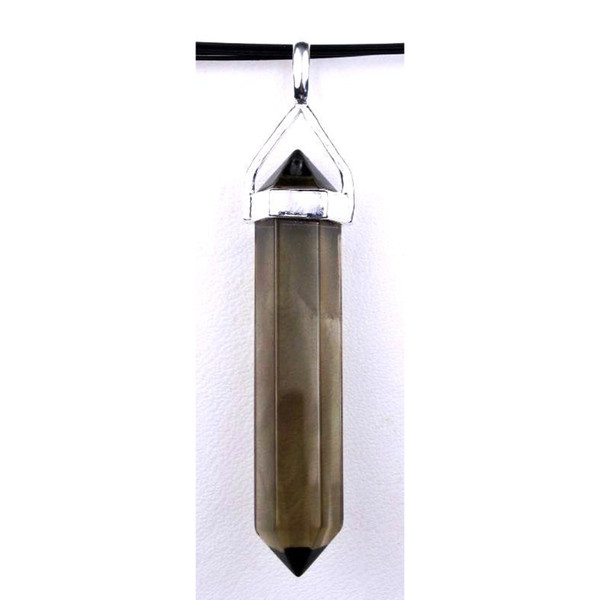 Smoky Quartz Crystal Sterling Silver Necklace Pendant