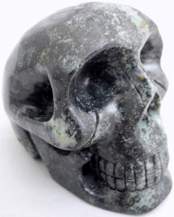 Raven's Carved Green Grossular Garnet Crystal Skull 2