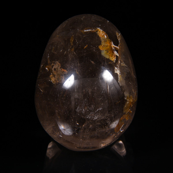 Smoky Quartz Golden Healer Crystal Skull 4"