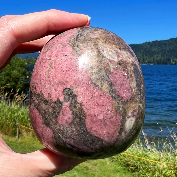 Raven's Carved "Classic" Style Rhodonite Crystal Skull