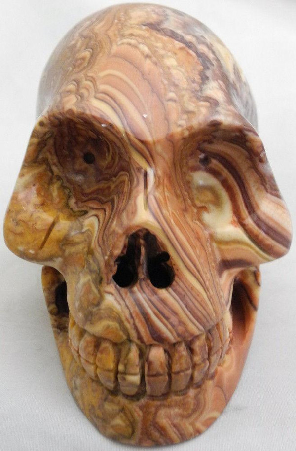 Raven's Carved Aztec Dolomite Crystal Skull
