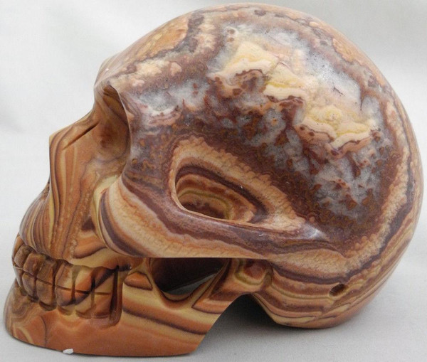 Raven's Carved Aztec Dolomite Crystal Skull