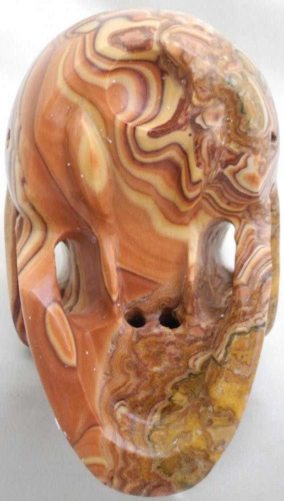 Raven's Carved Aztec Dolomite Crystal Skull