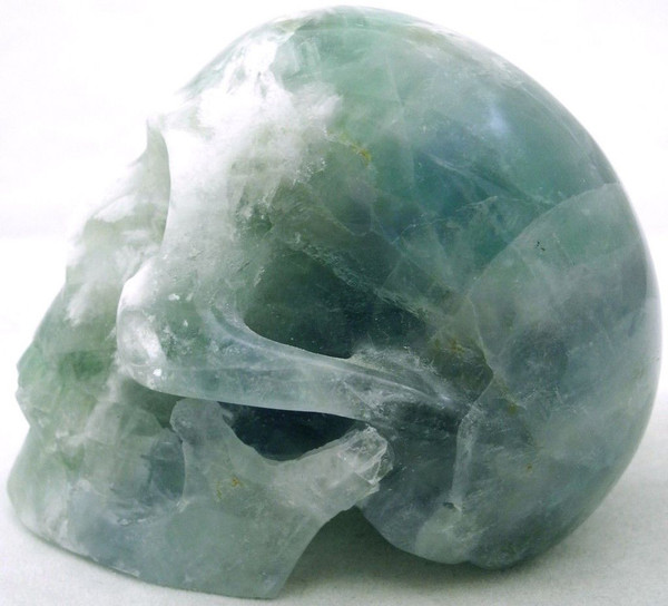 Raven's Green Fluorite Crystal Skull