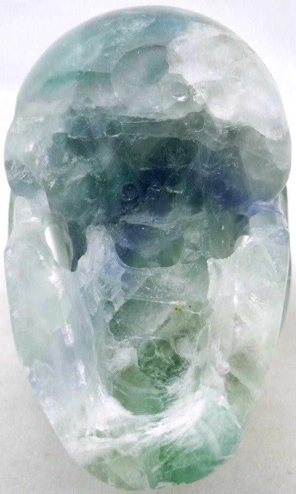 Raven's Green Fluorite Crystal Skull