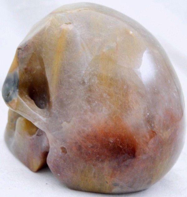 Raven's Bi Color Gold Red Rutilated Quartz Crystal Skull