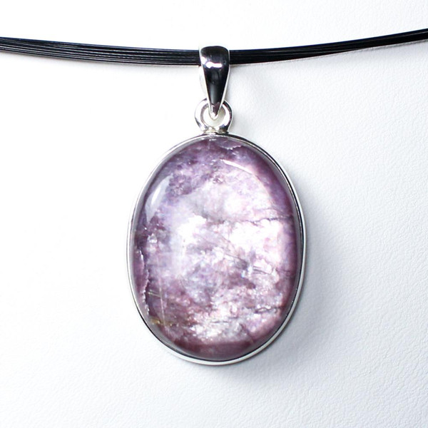 Purple Lepidolite Sterling Silver Pendant