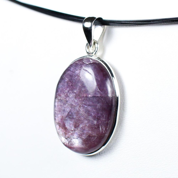 Purple Lepidolite Sterling Silver Pendant
