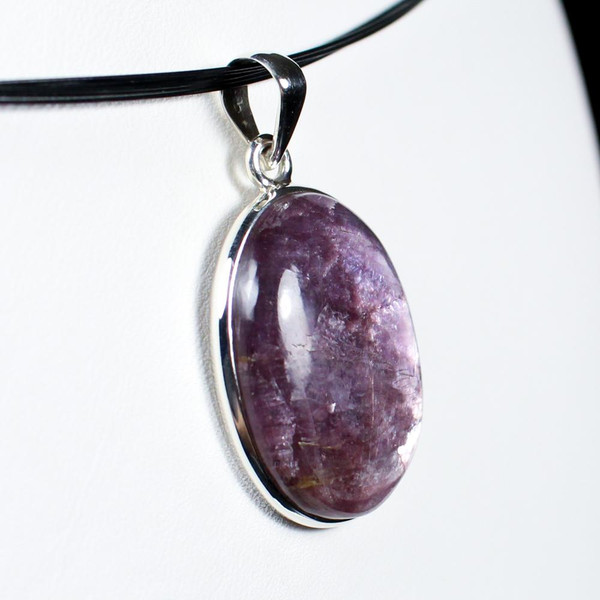 Purple Lepidolite Sterling Silver Pendant