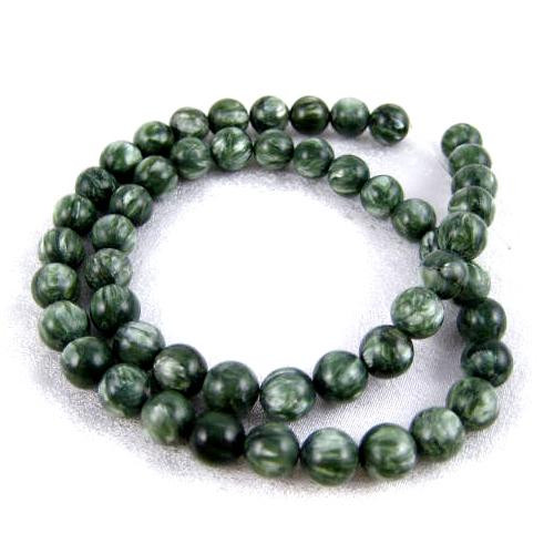 Seraphinite Round Beads 8mm Bead Strand