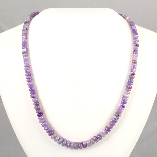 Gel Sugilite Gemstone Bead Necklace Sterling Silver Clasp