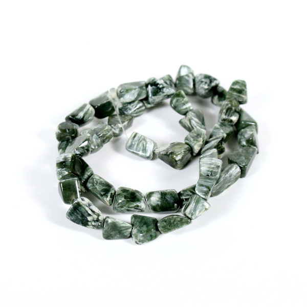 Seraphinite Tumbled Beads 10x8x12 mm Bead Strand