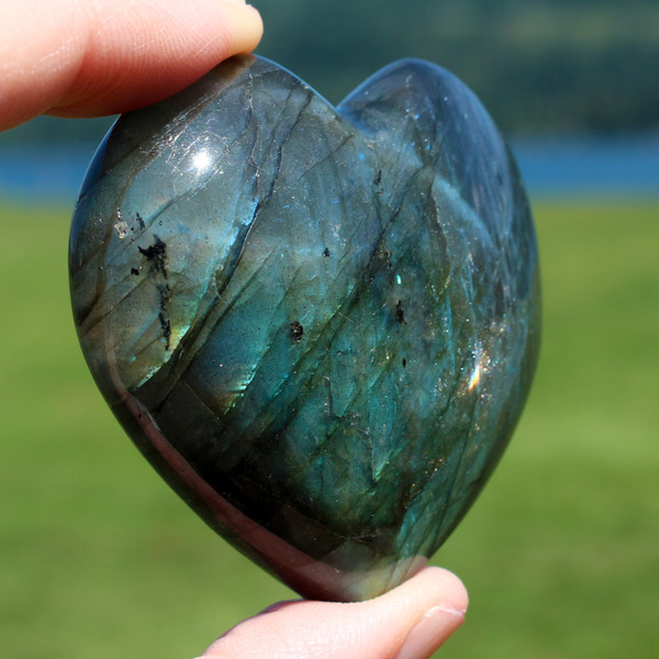 Labradorite Gemstone Heart