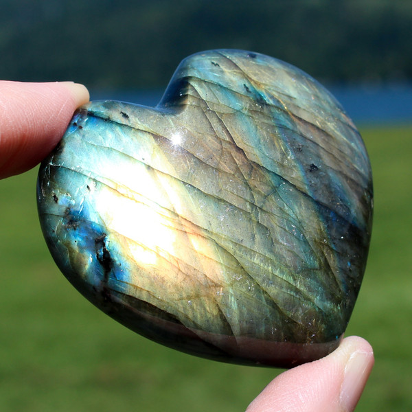 Labradorite Gemstone Heart