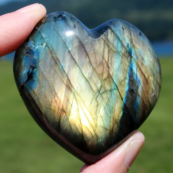 Labradorite Gemstone Heart