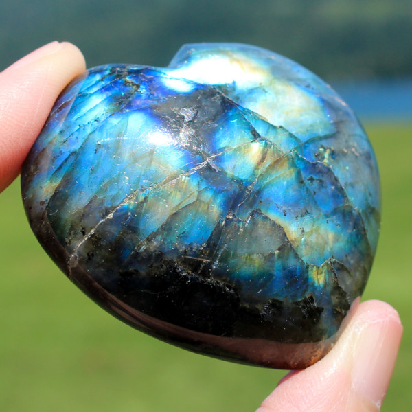 Labradorite Gemstone Heart
