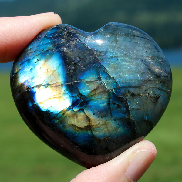 Labradorite Gemstone Heart