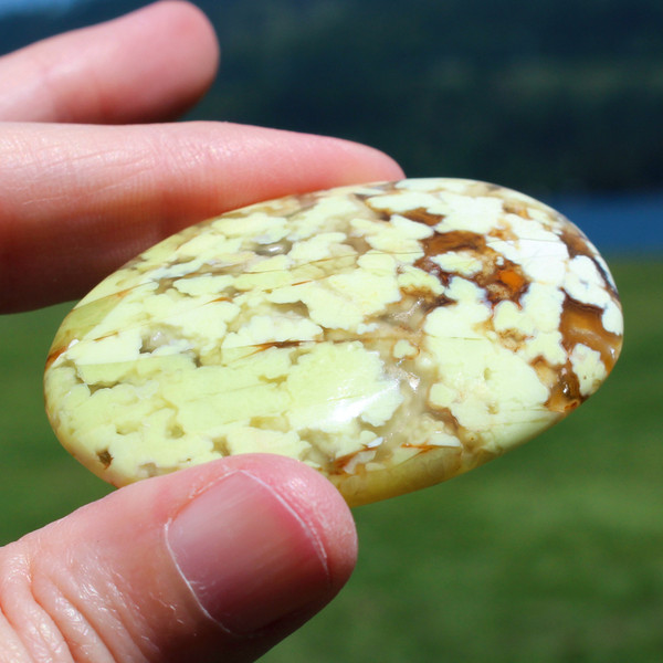 Large Green Opal Gemstone Tumbled Stone Madagascar