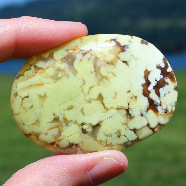 Large Green Opal Gemstone Tumbled Stone Madagascar