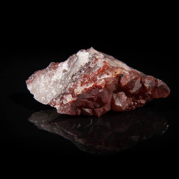 Red Quartz Hematite Included Crystal Mineral Specimen Morocco