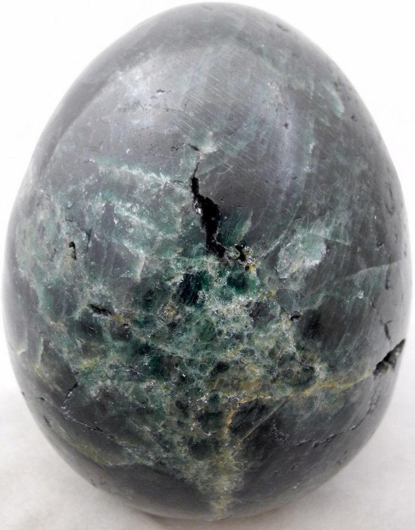 Raven's Carved Gigantic Chatoyant Green Apatite Crystal Skull