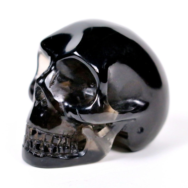 Raven's Apache Tear Obsidian Crystal Skull 1.5" 37mm