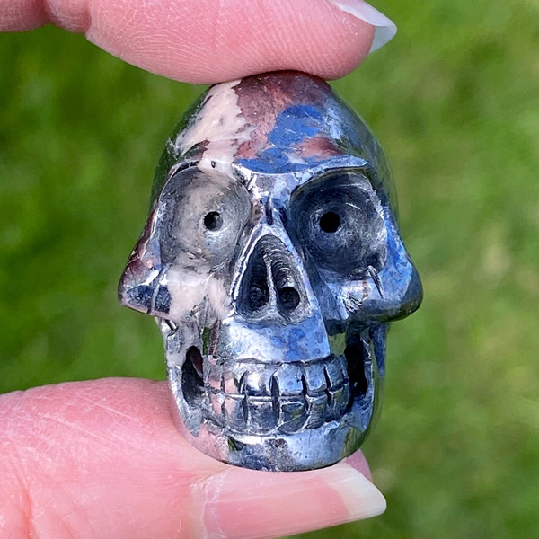 Raven's AAA+ Canadian Silver Ore Carved Crystal Skull