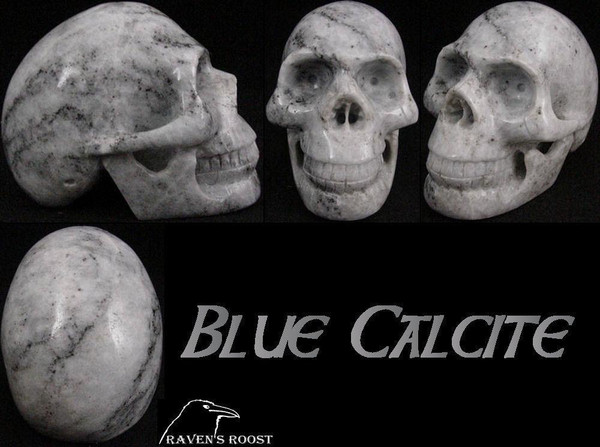 Raven's Arupa Blue Calcite Crystal Skull
