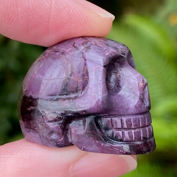 Raven's Carved Purple Sugilite Crystal Skull