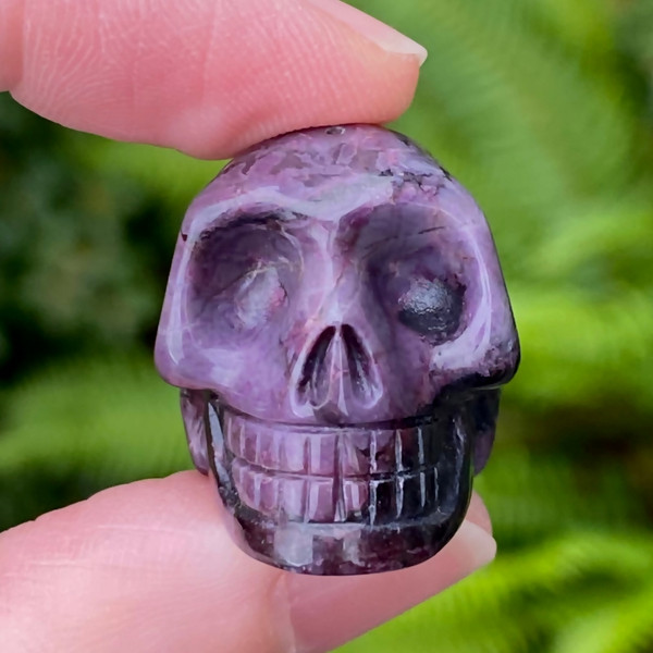 Raven's Carved Purple Sugilite Crystal Skull