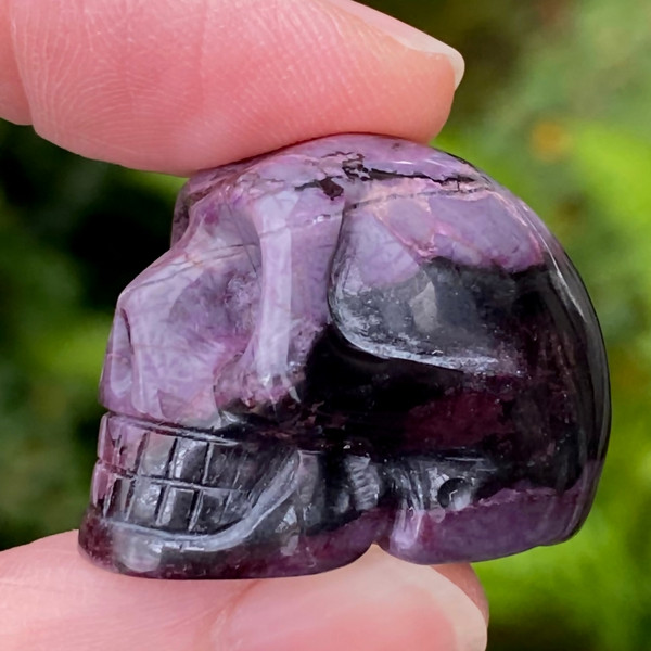 Raven's Carved Purple Sugilite Crystal Skull