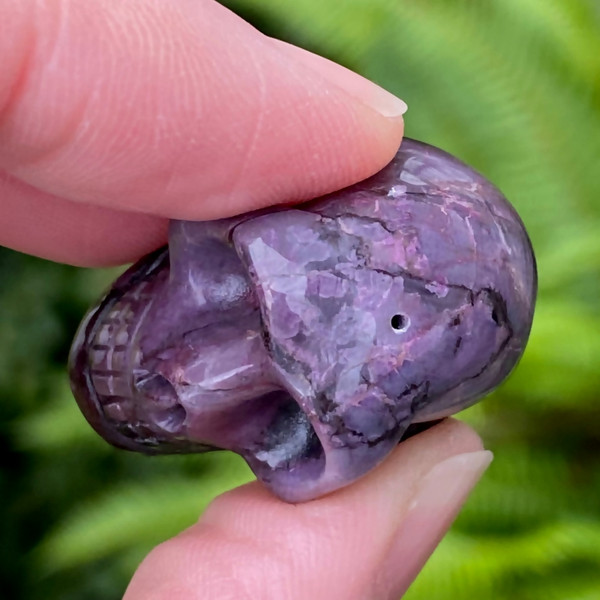 Raven's Carved Purple Sugilite Crystal Skull