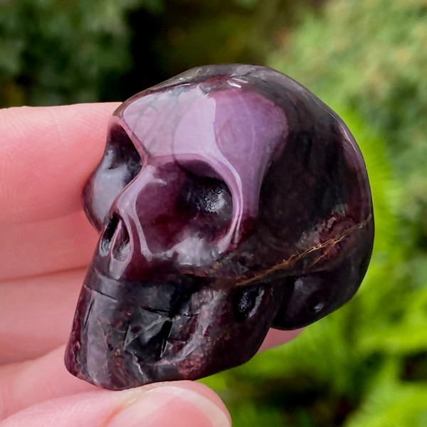 Raven's Ultra Fine Royal Sugilite Carved Crystal Skull