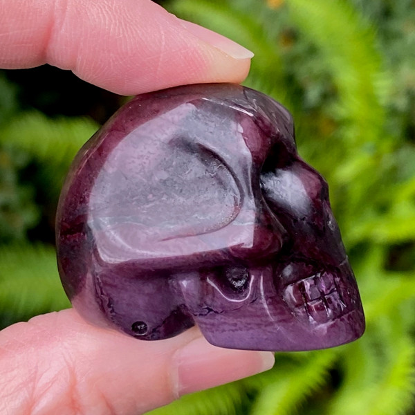 Raven's Ultra Fine Royal Sugilite Carved Crystal Skull