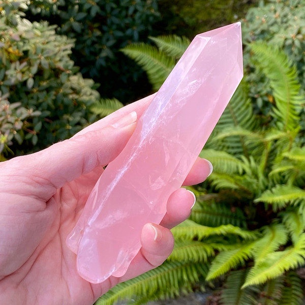 Raven's SUPER GEM Rose  Quartz Crystal Skull Wand