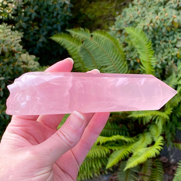 Raven's SUPER GEM Rose  Quartz Crystal Skull Wand