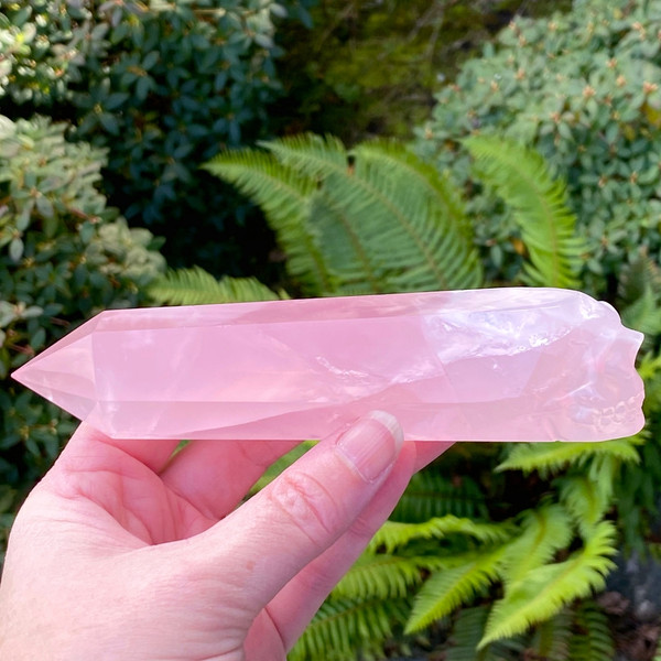 Raven's SUPER GEM Rose  Quartz Crystal Skull Wand