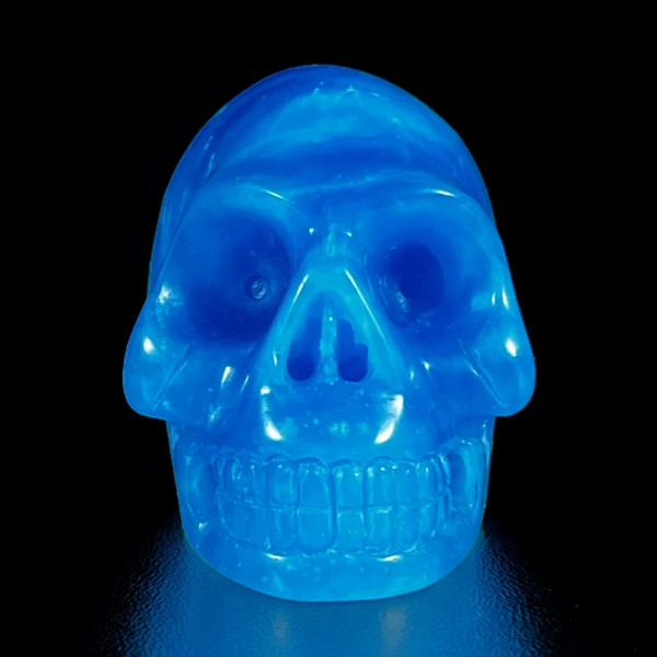 Raven's Carved Blue Lazulite Crystal Skull